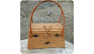 small coin bags motif rattan full handmade classic design